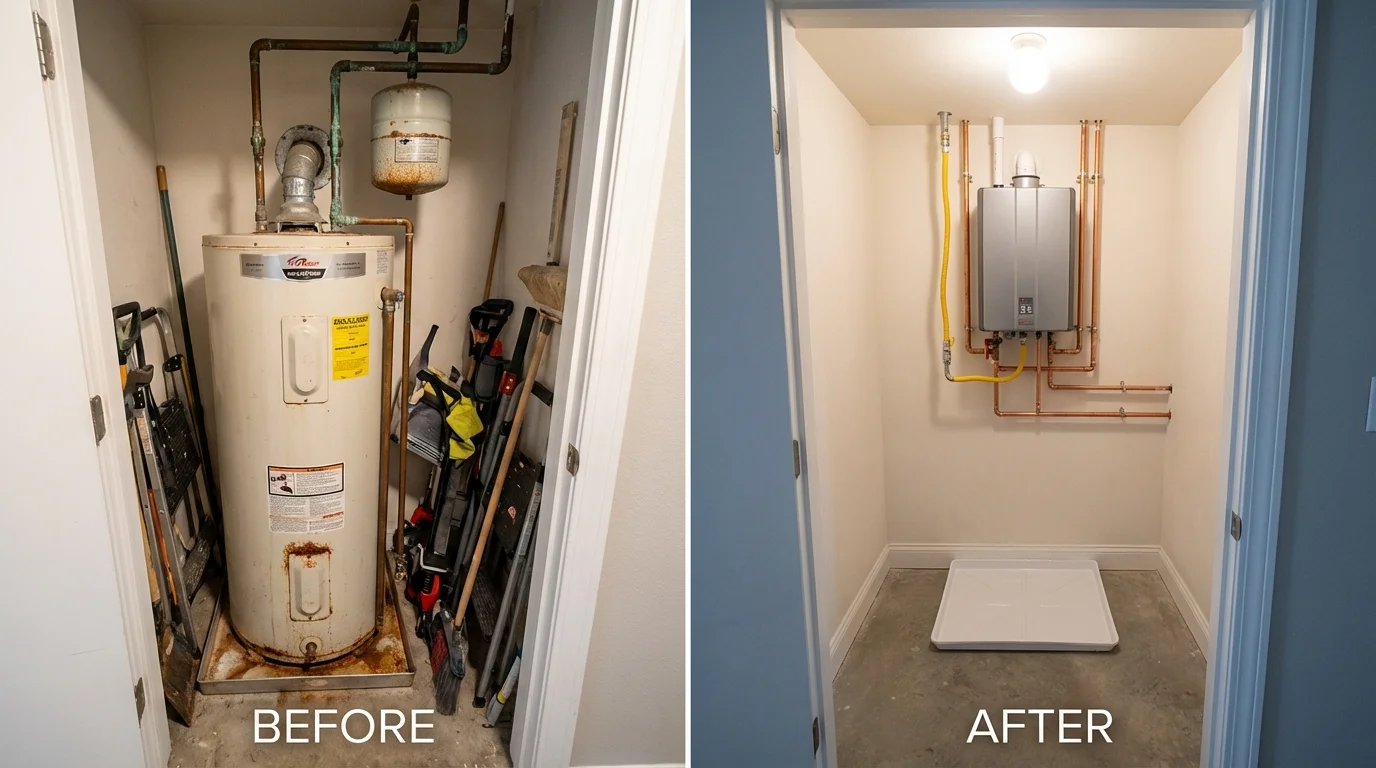 Tank water heater versus wall-mounted tankless unit comparison for Independence, OR homeowners